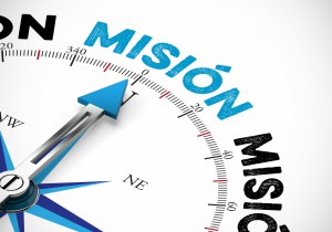 Pfeil zeigt in Richtung Misión / Mission Pfeil von einem Kompass zeigt in Richtung Misión / Mission